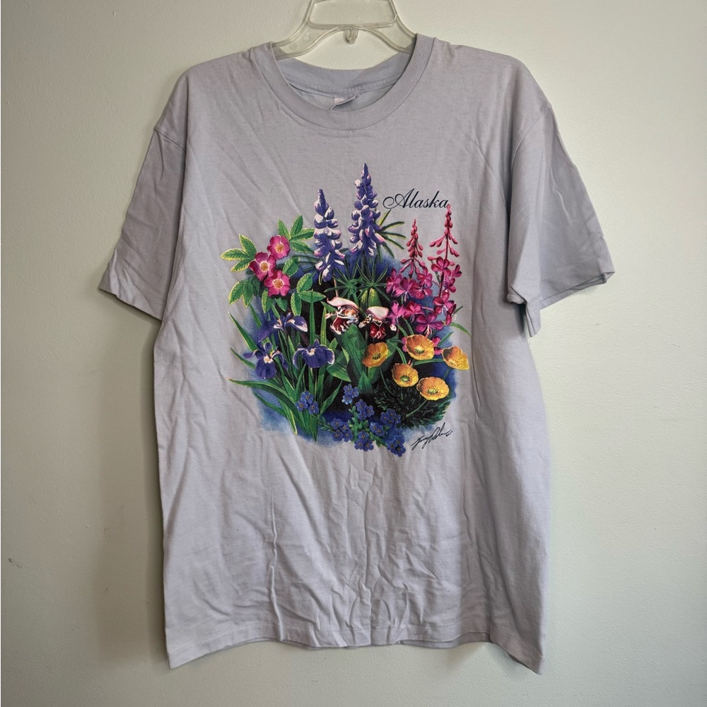 Vintage 90s Floral Graphic T-Shirt (L)